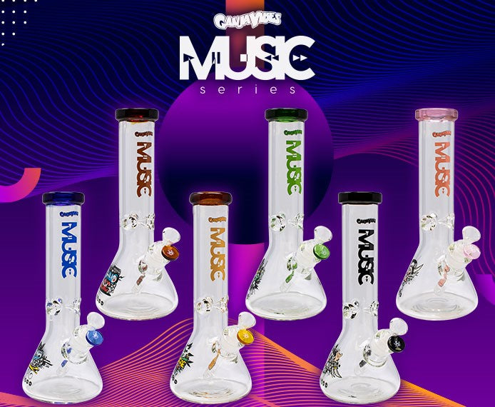 12 Inches Ganjavibes Music Series Glass Bong