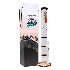 Open image in slideshow, Ganjavibes Honeycomb 20 Inches Three Disk Percolator Glass Bong By Irie Vibes Series New
