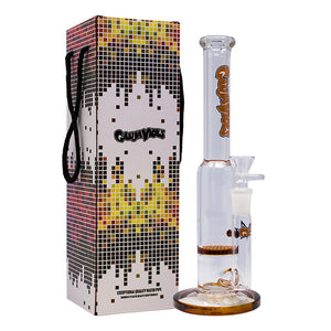Open image in slideshow, Ganjavibes Honeycomb 10 Inches Single Disk Percolator Glass Bong By Irie Vibes Series
