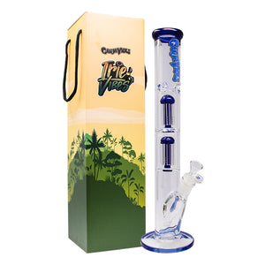 Open image in slideshow, Ganjavibes Double Tree Percolator 17 Inches Glass Bong By Irie Vibes
