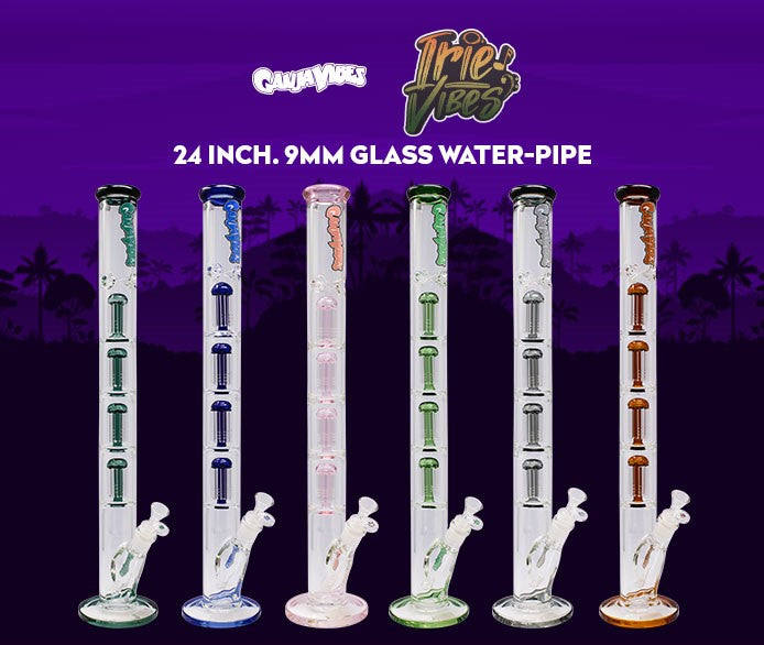 Irie Vibes 24 Inches Four Percolator Ganjavibes Glass Bong