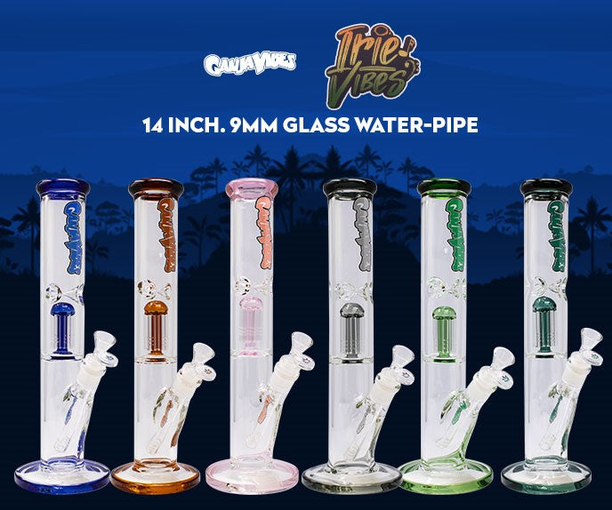 Ganjavibes Single Tree Percolator 14 Inches Glass Bong By Irie Vibes