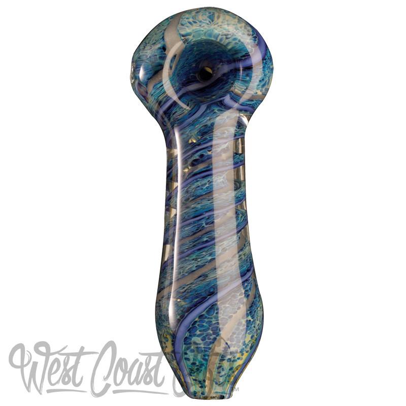 Red Eye Glass Tornado Fritter Inside-Out Hand Pipe